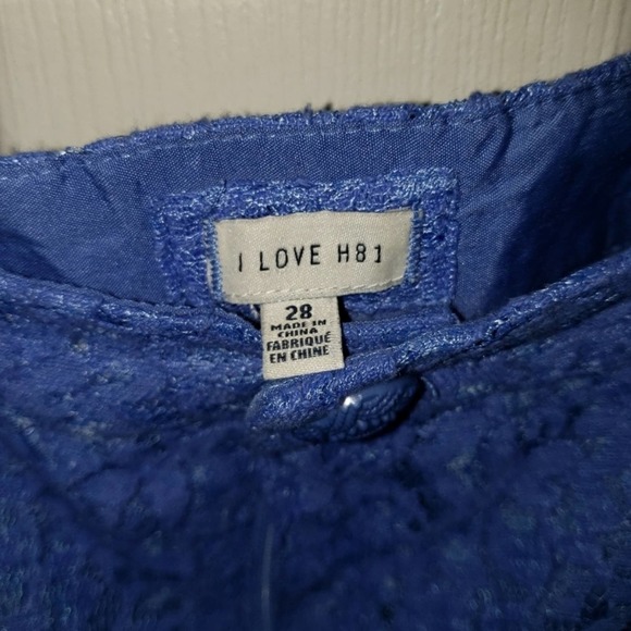 I love H81 Blue Lace High Rise Shorts Size 28 - Picture 3 of 5